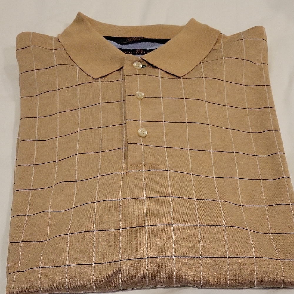 Tommy Hilfiger Beige Checkered Polo Shirt